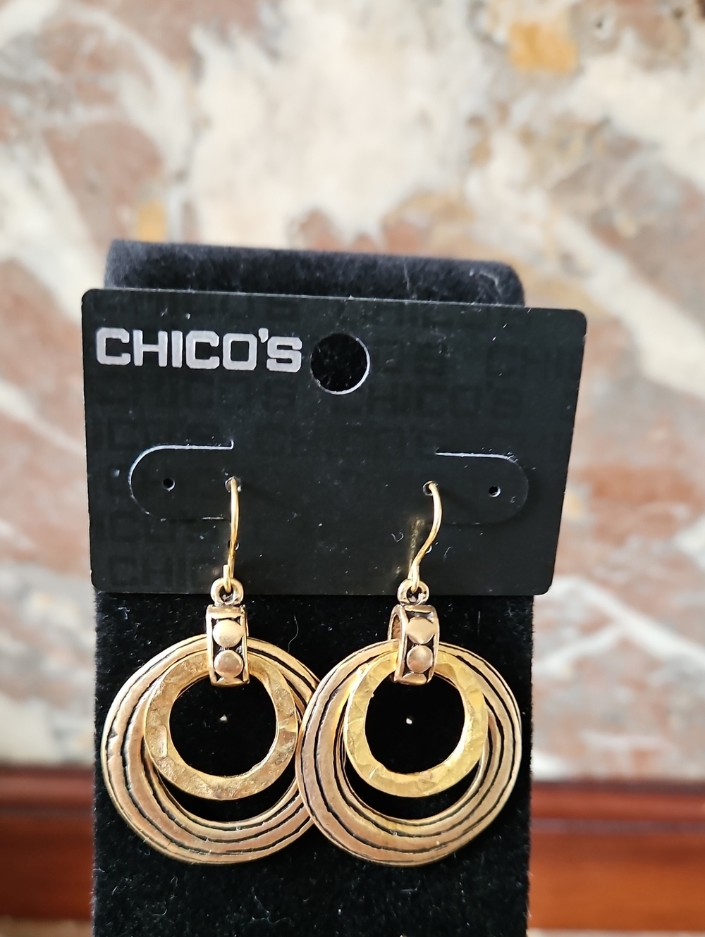 NWT Chico's Gold Tone Hoop Earrings USA